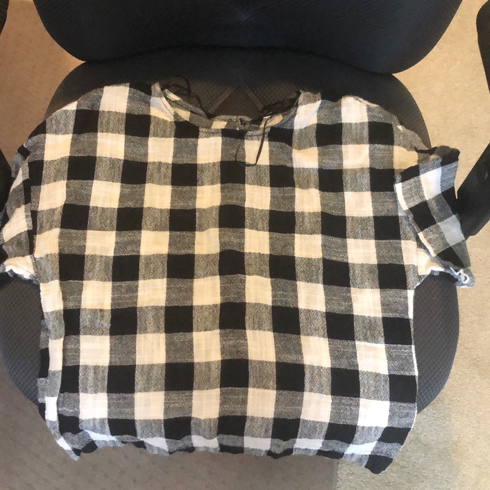 Zara Basic Gingham Top - image 1